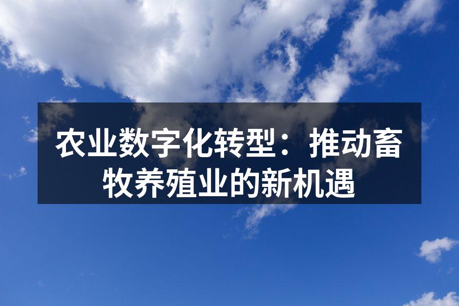 农业数字化转型：推动畜牧养殖业的新机遇